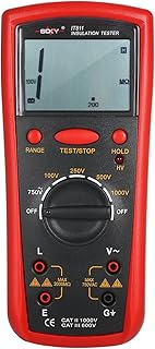 OUNA Insulation Resistance Meter Digital Ohmmeter Handheld Insulation Tester 0.1MΩ-2000MΩ Auto-Ranging High Accuracy LCD Insulation Measurement Instrument