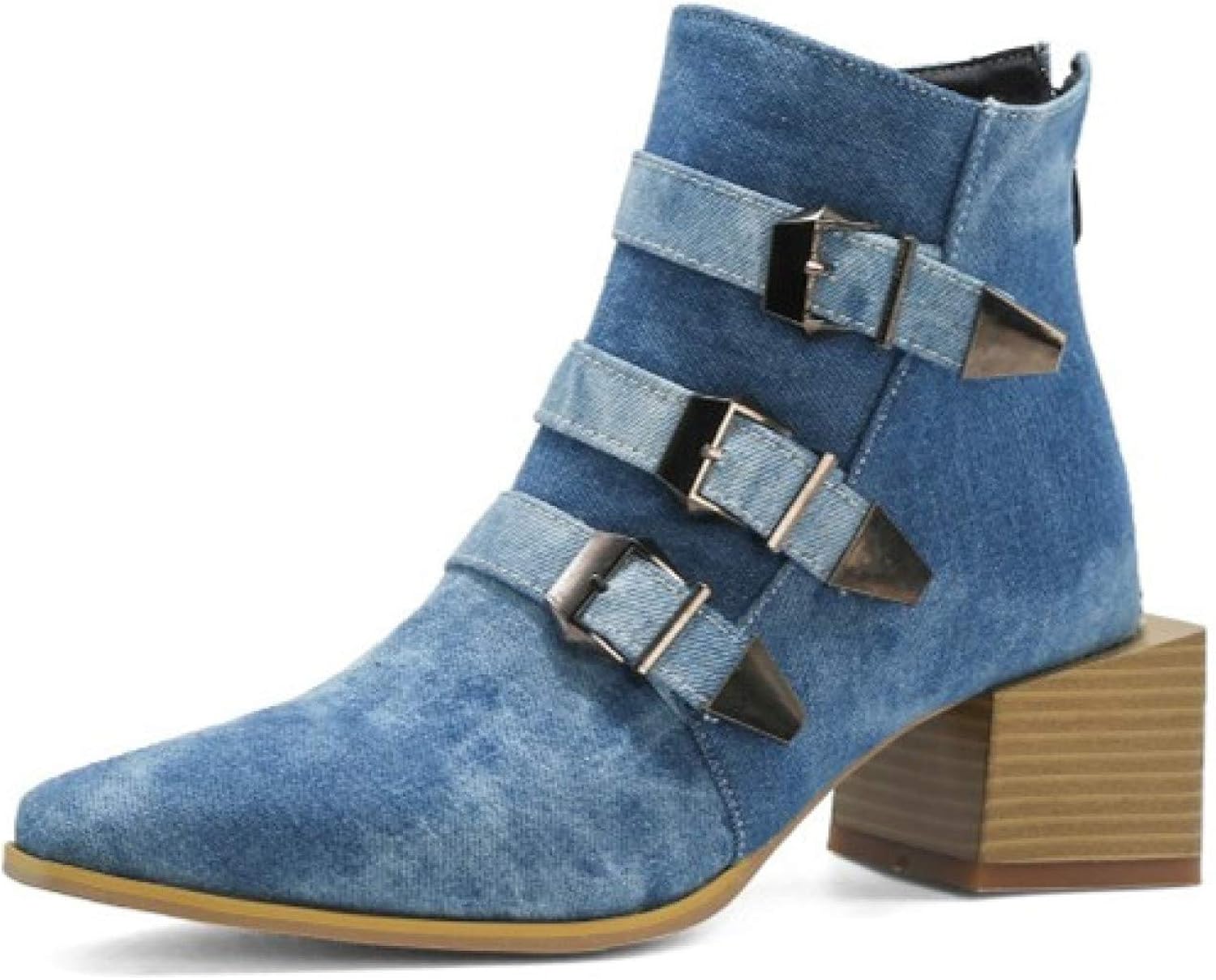 denim ankle booties