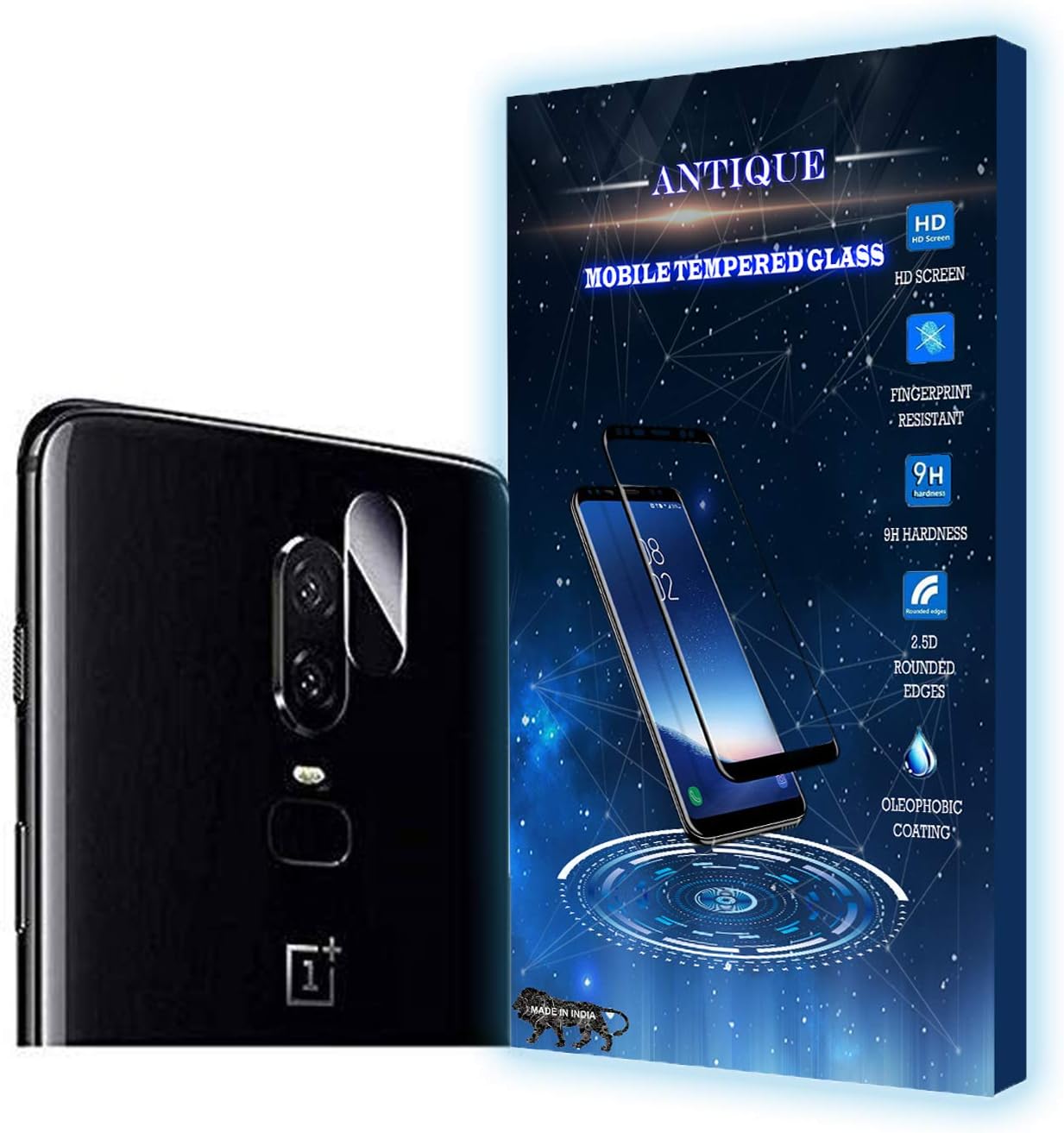 ANTIQUENo Flash-Cut Camera Lense Guard Tempered Glass Compatible for ONEPLUS 7