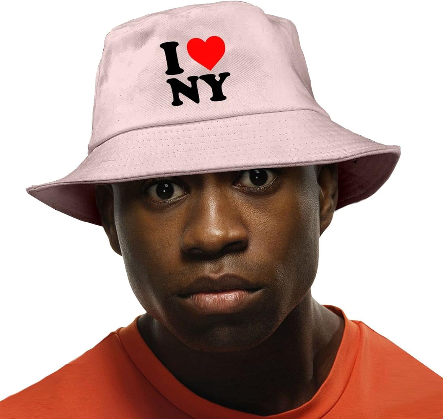 I Love Ny New York Bucket Hats for Women Fisherman Cap Foldable Pink