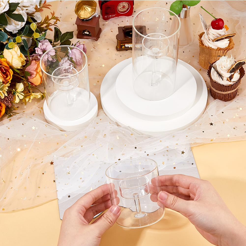 SUPERFINDINGS 3 piezas 3 estilos Portavelas de té transparente de vidrio transparente portavelas en paquetes a granel Portavelas de cristal transparente para Navidad, Año Nuevo Decoración de mesa para