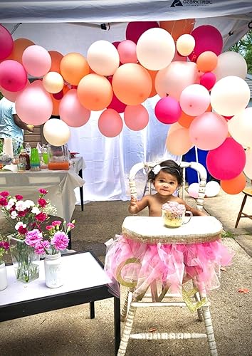 Miniatura 7 de Globos rubor, 100 globos de color rosa rubor, globos fucsia, globos rosa bebé, globos naranja pastel, globos marfil para despedida de soltera,