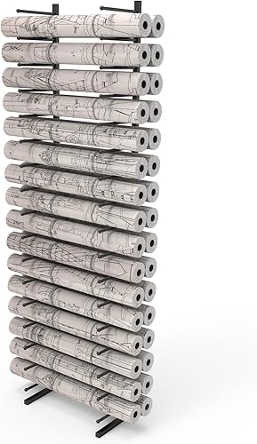 Miniatura 1 de Estante de almacenamiento de Blueprint de montaje en pared, estante de exhibición de póster colgante, soporte de archivo de rollo de