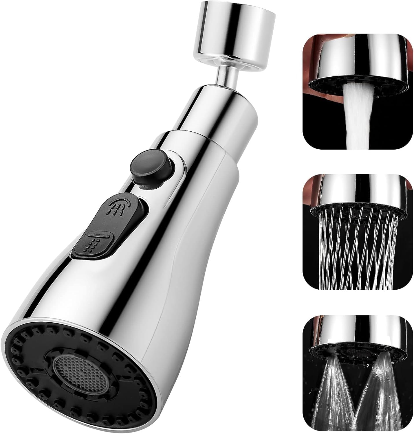 HARVI ENTERPRISE Universal Kitchen Faucet 3-Function Pull Down Sink Sprayer Attachment for Faucet Pull Out Spray Head Big Angle Rotatable Anti -Splash Faucet for Kitchen Rotating Sink Faucet Aerator (B0CWV1P7C1) Amazon Price History, Amazon Price Tracker