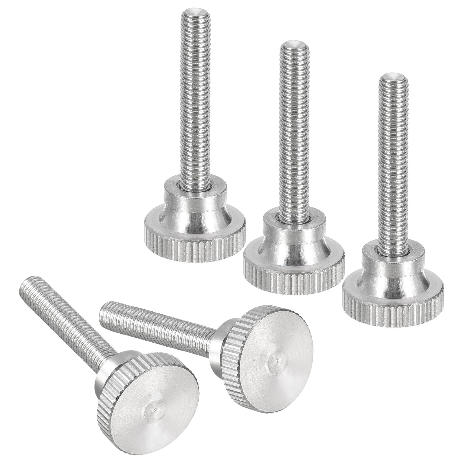 TA-VIGOR M5 Knurled Thumb Screws Bolts, 30mm 304 Stainless Steel Flat Head Knurled Thumbscrew with Shoulder Grip Knob Fasteners for Home, Server Panels, 3D Printers, Machinery & DIY
