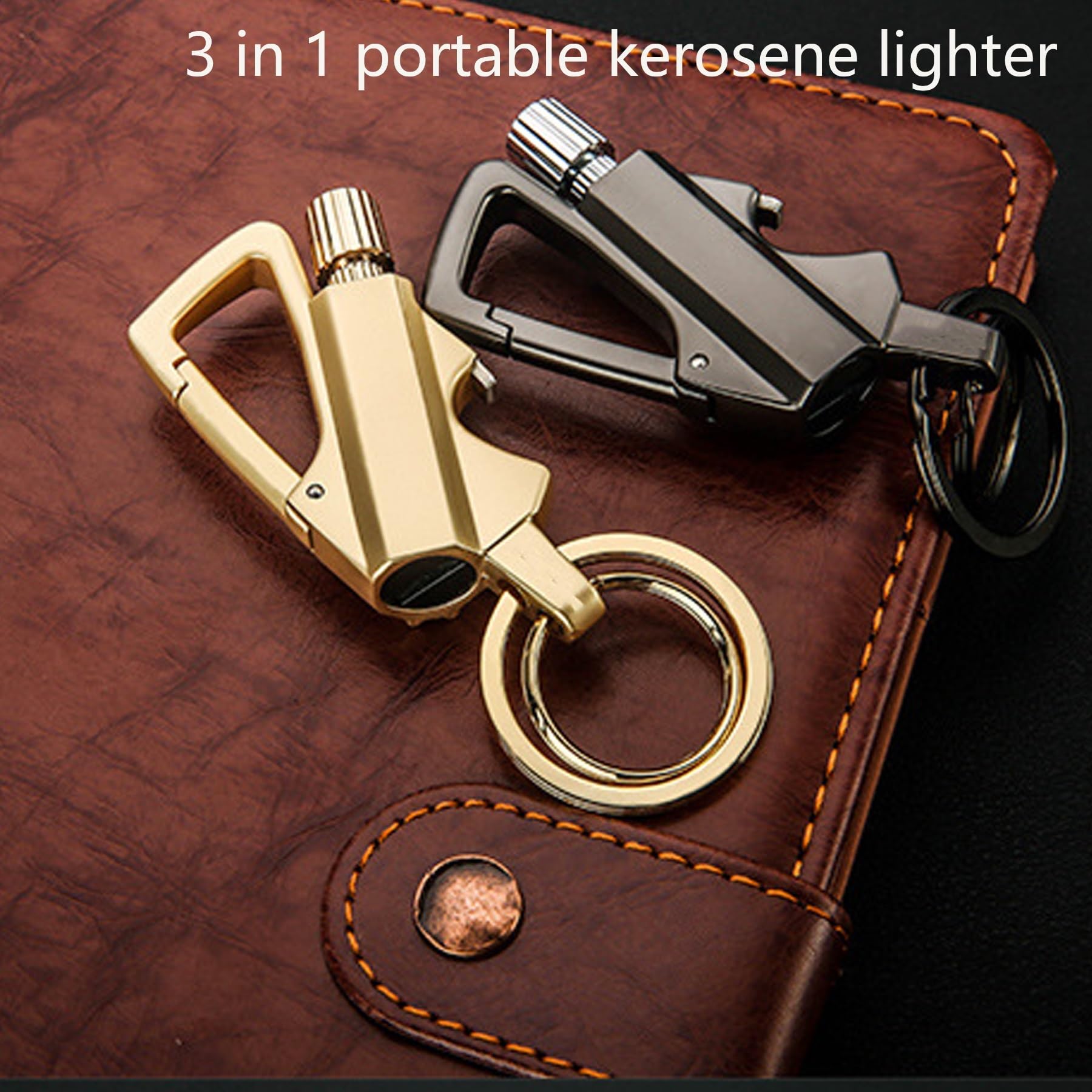 Feuerzeug Feuerzeug, wasserdicht, Streichholz mit Schlüsselanhänger und Flaschenöffner, 2 Stück