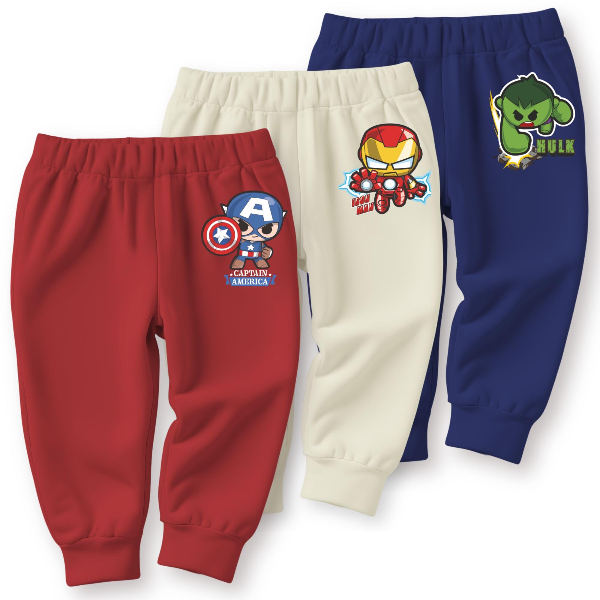 minicult Cotton Kids Pajama Pants with Cute Prints(Avenger)(Pack of 3)(4-5 Years)