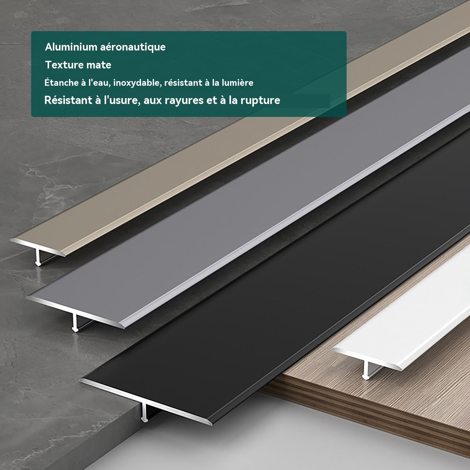 Baguette De Finition Carrelage Profil En T Barre Seuil 90cm* 3 Pièces Profile Aluminium Carrelage Pratique Pour Accessibilité Et Sécurité, Pour Maison Et Bureau(Champagne,60mm)