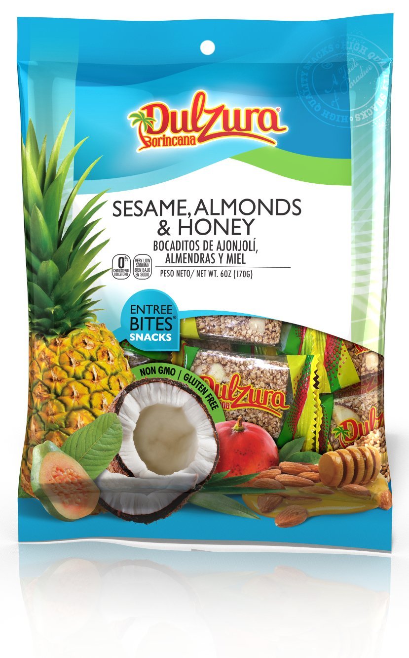 Dulzura Borincana Sesame Seed + Almonds + Honey Energy Bites, 7.4 Oz Bag (2 Pack)