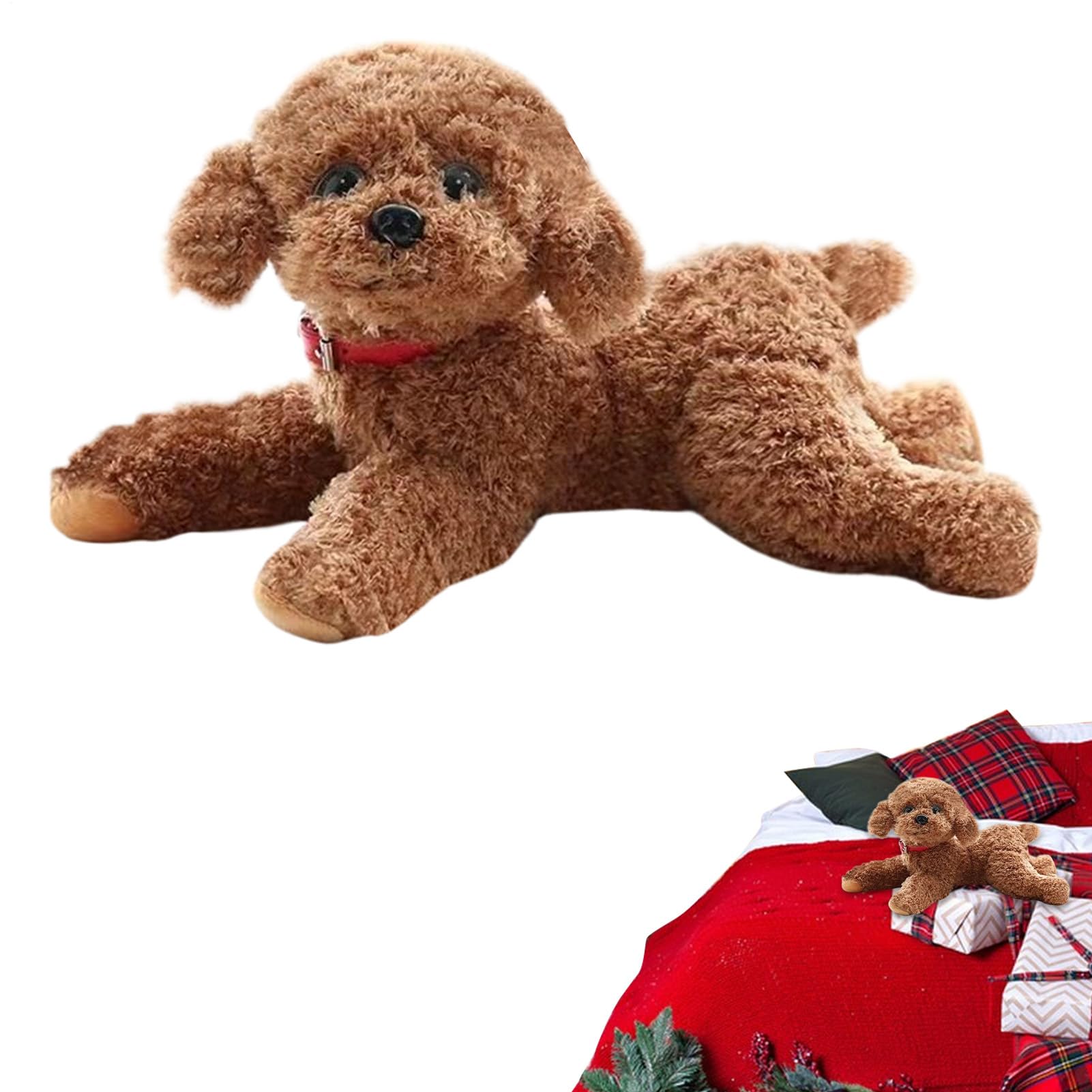 Giocattolo Di Peluche Barboncino Realistico - Cucciolo Di Cane Di Pélluche Morbido 48 Cm - Animale Di Pélluche Di Cane Barboncino Di Peluche - Pupazzo Rilassante Morbido E Per Bambini Piccoli Adulti