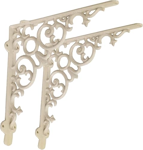 Miniatura 44 de NACH Soportes decorativos para estantes, paquete de 4 unidades de 6 x 1.3 x 6 pulgadas, soporte de estante de hierro fundido negro, soportes