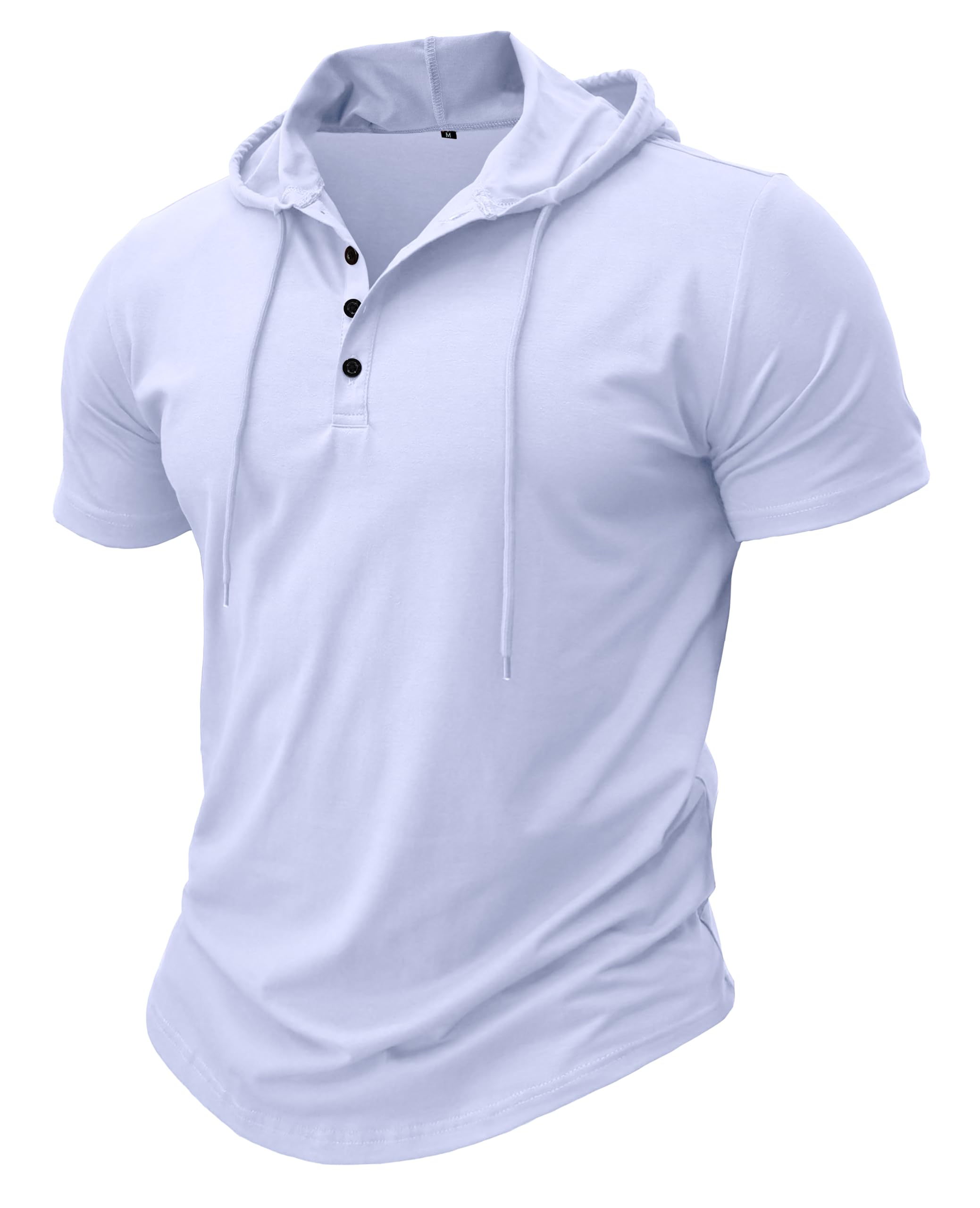 MakingDaAthletic Short Sleeve Hoodie Men Fashion Workout Gym Pullover Hooded Shirt Button Muscle Fit Summer Sweatshirt Lightweight Hip Hop Running Boxing Hiking Sport Hoodys Shirts