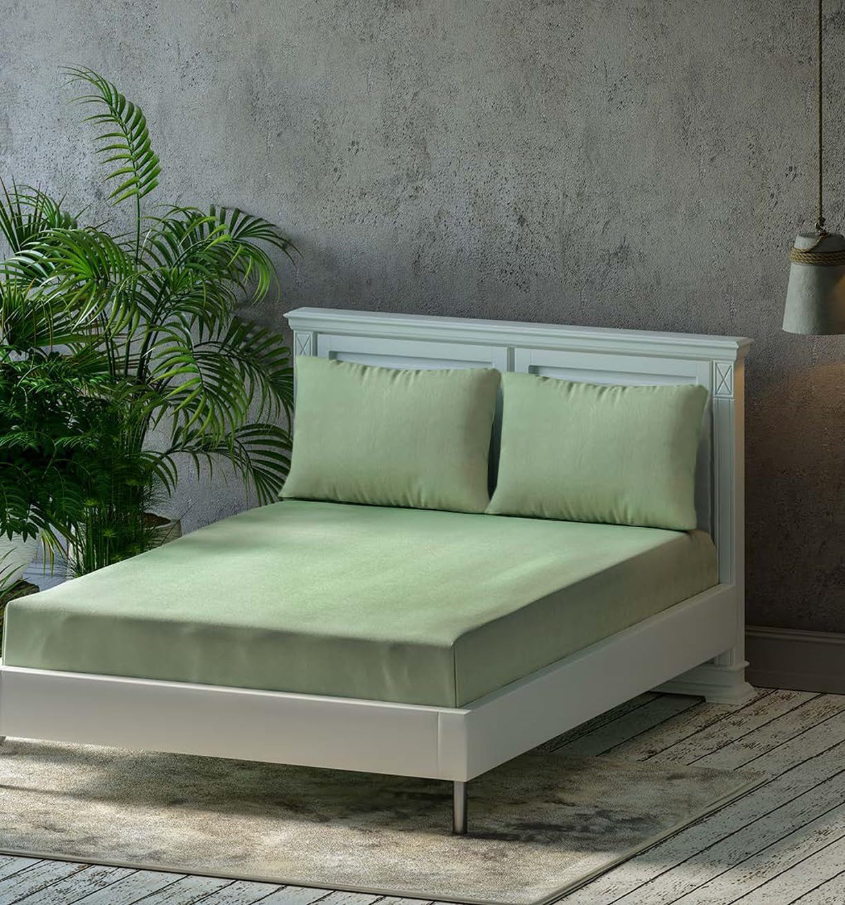 Trance Home Linen 300 TC Pure 100% Cotton | Soft Skin Safe | Breathable Queen Size Flat Bedsheets | All Season Soft Fabric | Double Bedsheet Set with 2 Pillow Covers (104x86 Inches Moss Green) (B0CJBZ6LJV) Amazon Price History, Amazon Price Tracker