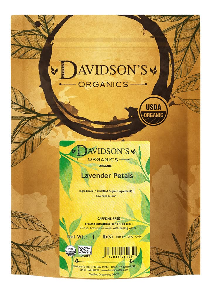 Davidson's Organics, Lavender Petals, Loose Leaf Tea, 16-Ounce Bag