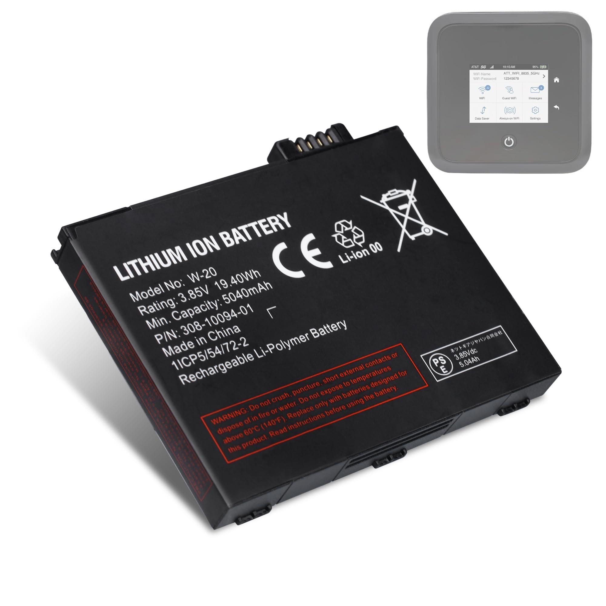 Amazon.com: for Netgear Lithium ion Battery W-20 - for Netgear