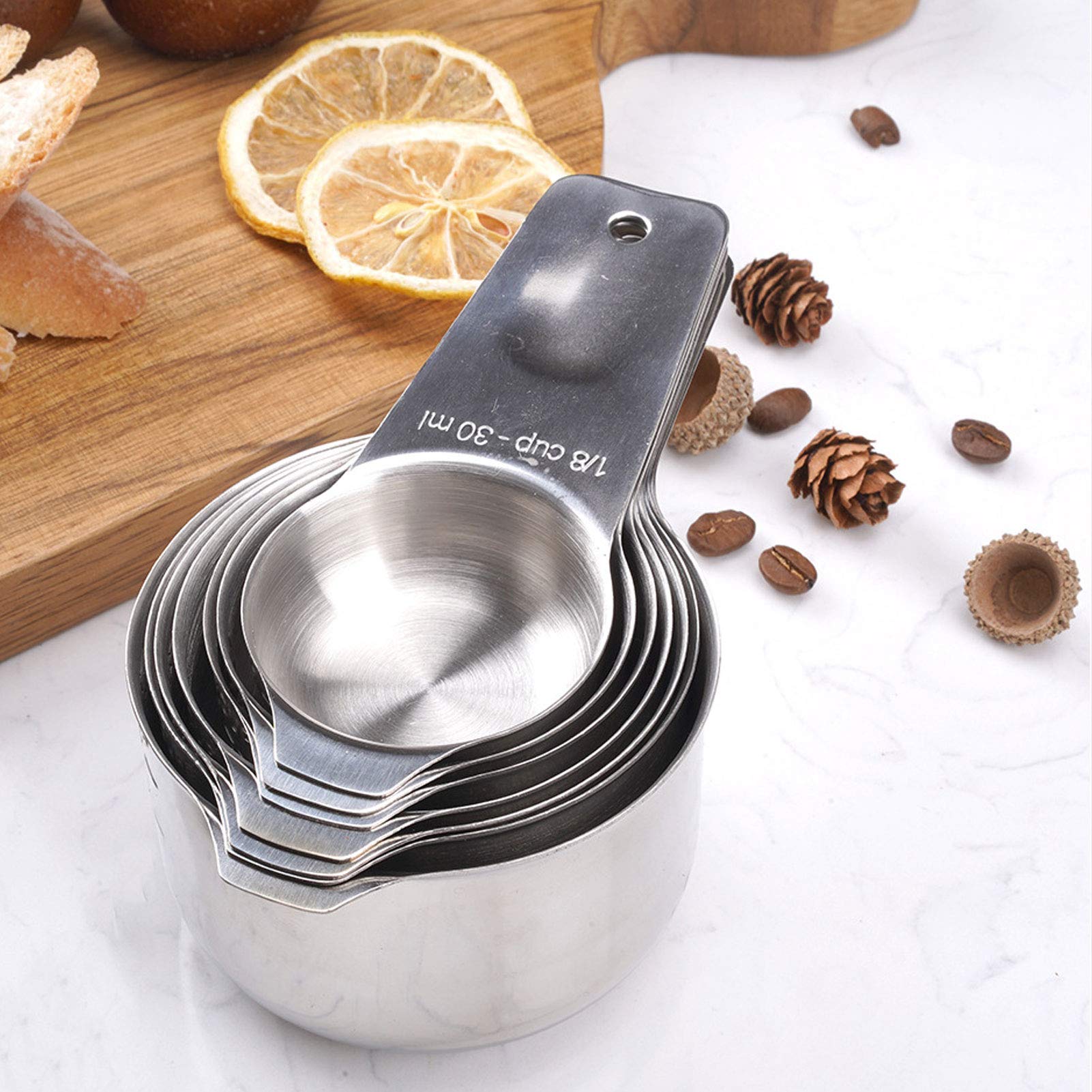 13 unids/set cuchara espesada, cucharas pequeñas, tazas medidoras, cucharas con escamas, juego de cucharas de acero inoxidable, accesorio de cocina para hornear