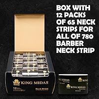 Vista 7 de King Midas Empire Neck Bandas de papel elásticas profesionales – Paquete de 12 accesorios desechables para corte y peinado para salones y barberos