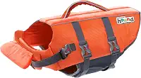Outward Hound Colete salva-vidas para cães Granby Splash, colete salva-vidas de alta flutuabilidade para natação, passeios de barco e segurança na água, pequeno, laranja