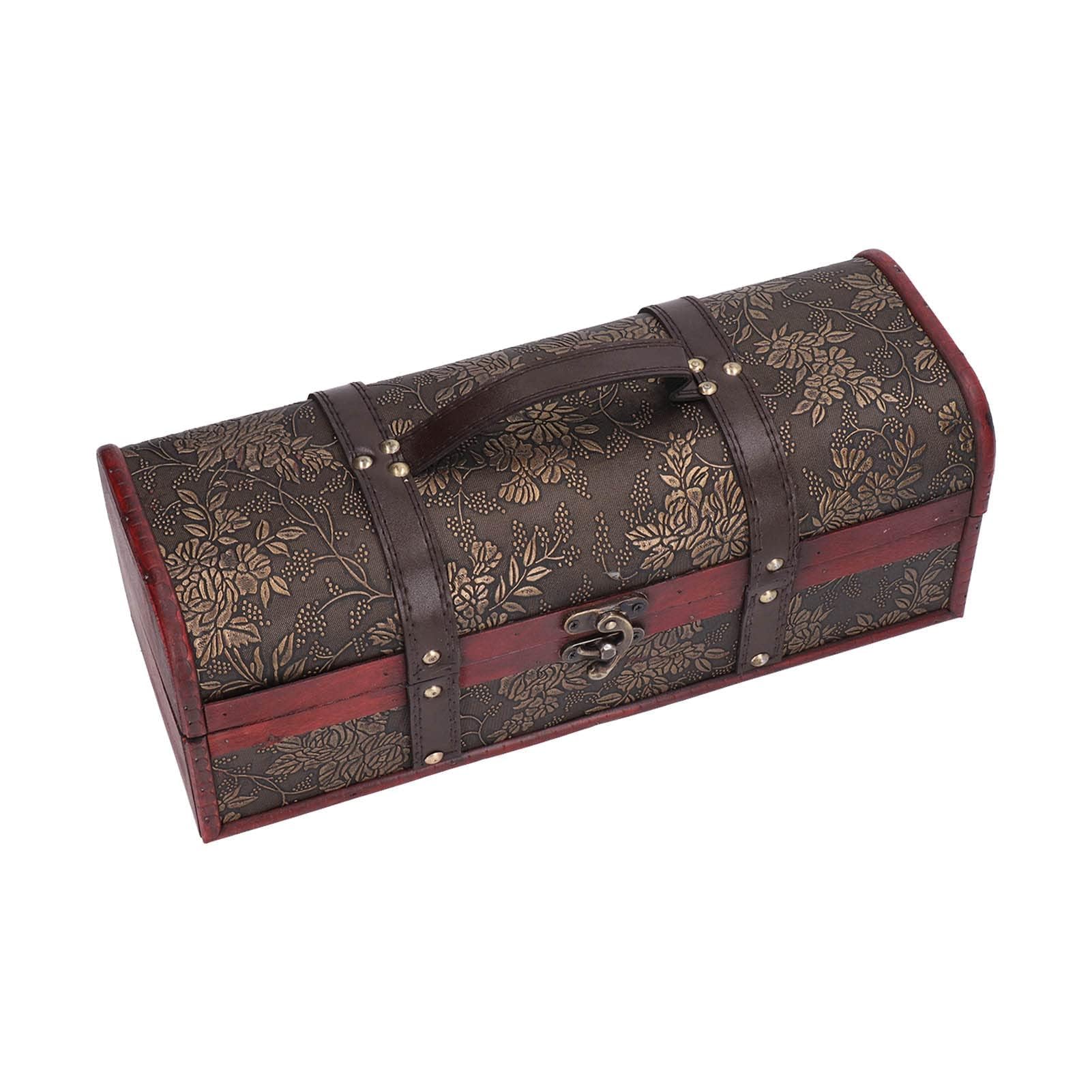 Scatola Per Bottiglie di Vino in Legno, Confezione Regalo Per Bottiglie di Vino con Baule Vintage Scatola Per Bottiglie di Vino in Legno Vintage Per Vino Rosso Champagne Imballaggio Per Bottiglia Sing