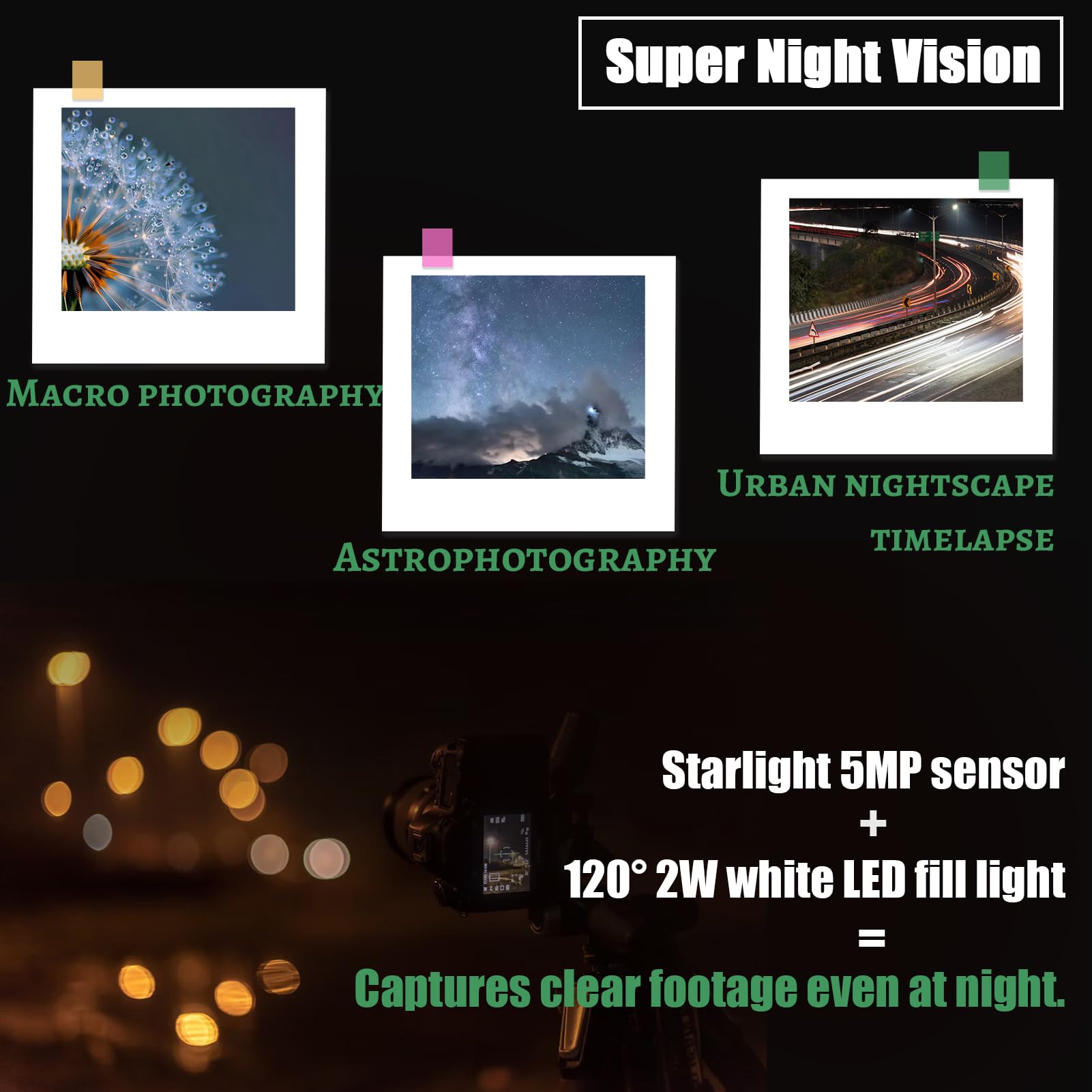 Caméra Time Lapse 4K pour BTP, 32 Mpx, Autonomie de 180 Jours, Capteur de Lumière Stellaire, Étanche IP66, avec Écran LCD de 2,0 Pouces (512 Go), pour Croissance des Plantes/Astrophotographie/Cuisine