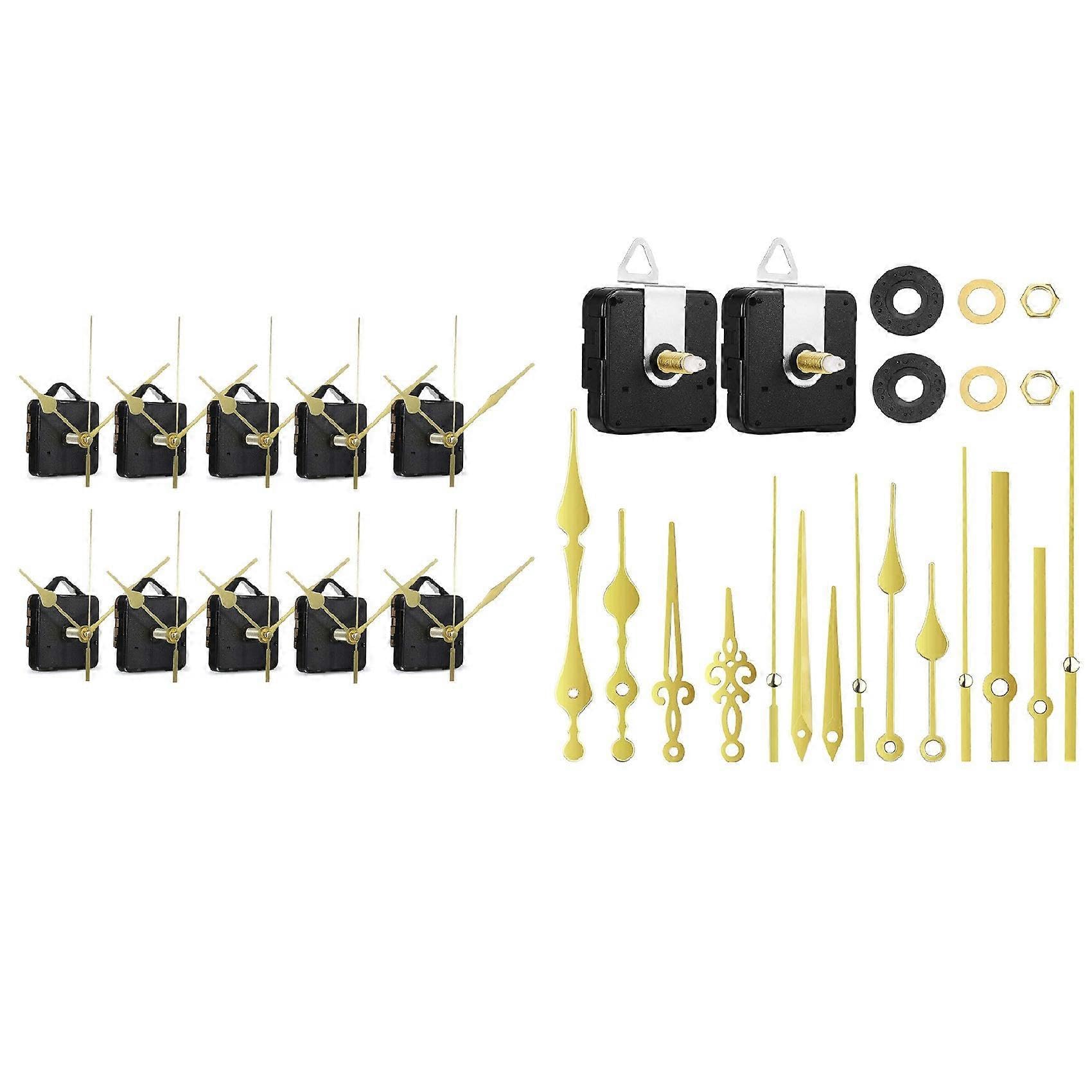 JOYHAPPST 2Set DIY Silent Movement Spindle Hands Wall Quartz Clock Movement Mechanism Repair Tools Part Clock