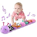 LIGHTDESIRE Baby Toys 6-12 Months Musical Caterpillar,Infant Toys Stuffed Animals with Ruler Design,Pull String,Crinkle&Rattles,Teething Toys Tummy Time Newborn Boy Girl Gifts 0-12 Months(Purple)
