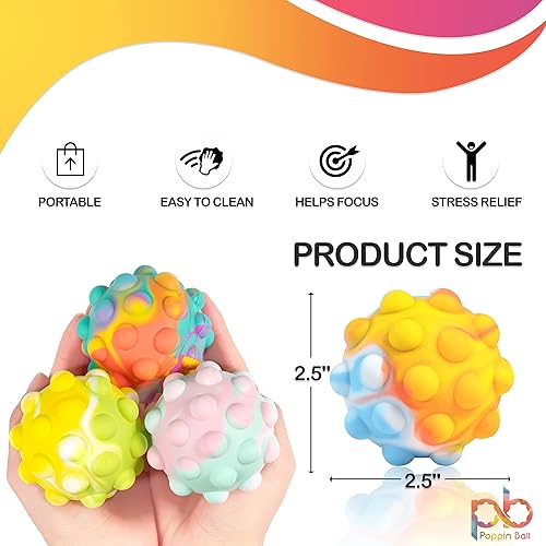 Miniatura 2 de ZEMTAC Poppin Ball Fidget Toy paquete de 4