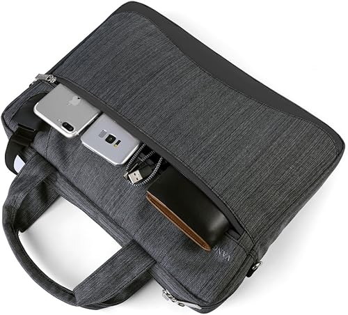 Miniatura 7 de Bolsa de mensajero antirrobo para laptop Microsoft Surface Pro 7 6 12.3, Pro X 13, Laptop 4 3 2 13.5", Carbón vegetal