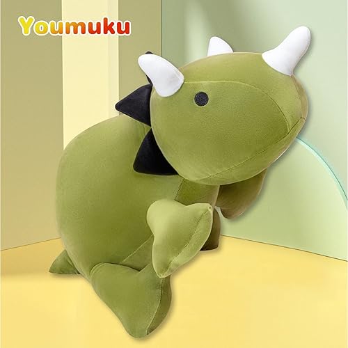 Miniatura 8 de Animales de peluche de dinosaurio con peso súper suaves y lindos dinosaurios, juguetes de peluche para abrazar, regalos de cumpleaños para niños y