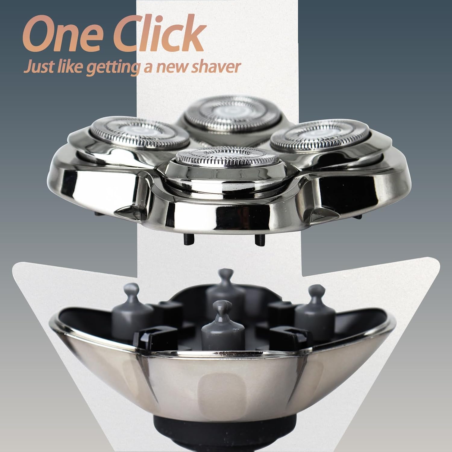 4 Pack Pro 4 Shaver Replacement Heads for Skulls Pitbulls Gold PRO, Silver PRO, Platinum PRO, Butterfly Kiss PRO Head Shavers, Floating 4 Heads for a Fast, Close and Smooth Shave.