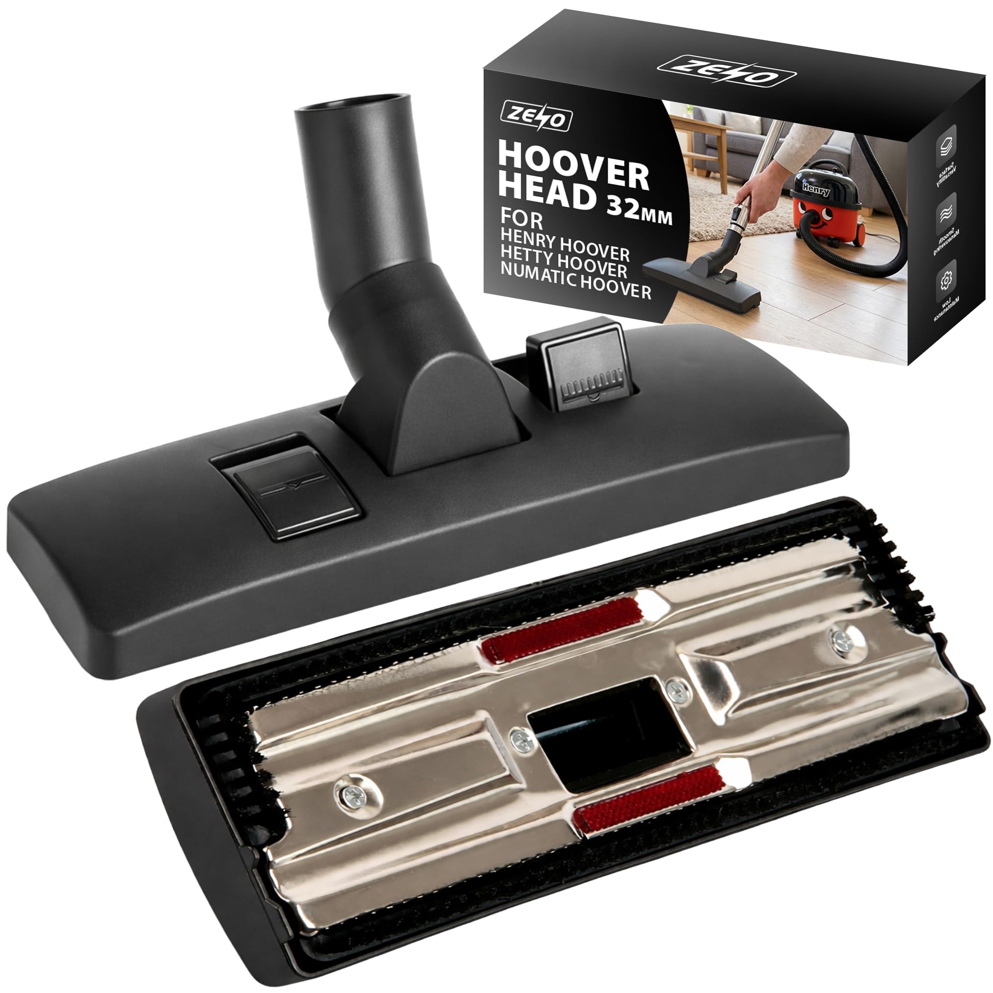 ZENO Hoover Head for Henry Hoover | Vacuum Brush Head | 32mm Floor Brush for Henry Hoover Head | Hetty Hoover Head | Vacuum Cleaner Heads | Henry Hoover Attachments | Henry Hoover Head Replacement