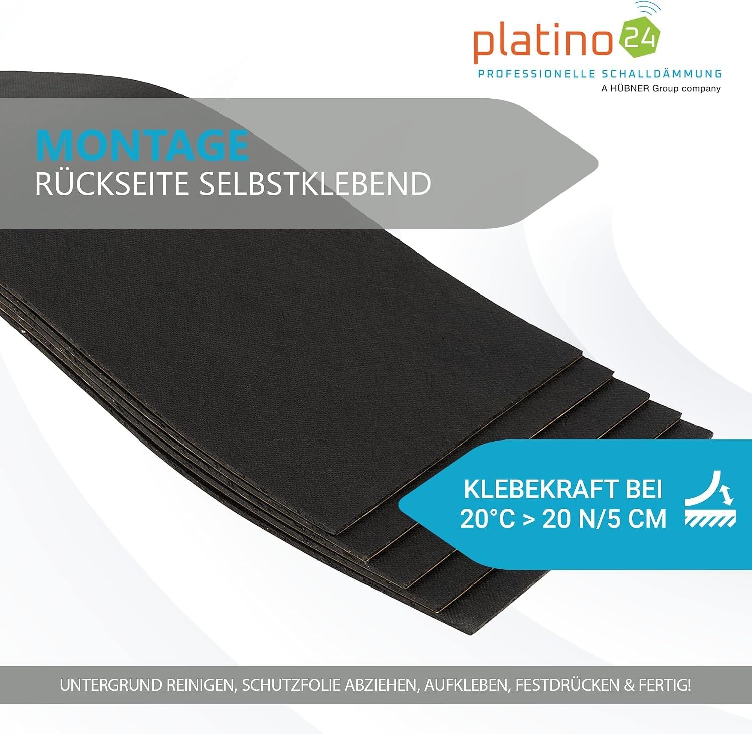 platino24 Bitumenmatten 50er Set – 500x200x3,6mm – Auto & Kfz XXL Premium | Schall- und Vibrationsdämmung für Blechteile – Temperaturbeständig – Montage ohne Werkzeug mit selbstklebender Rückseite