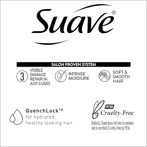 Miniatura 4 de Suave Acondicionador reparador de daños con aceite de coco, para cabello normal, seco y dañado, con infusión de aceite de coco puro, 28 onzas,