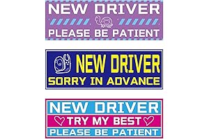3Pcs Reflective Please Be Patient New Driver Signs