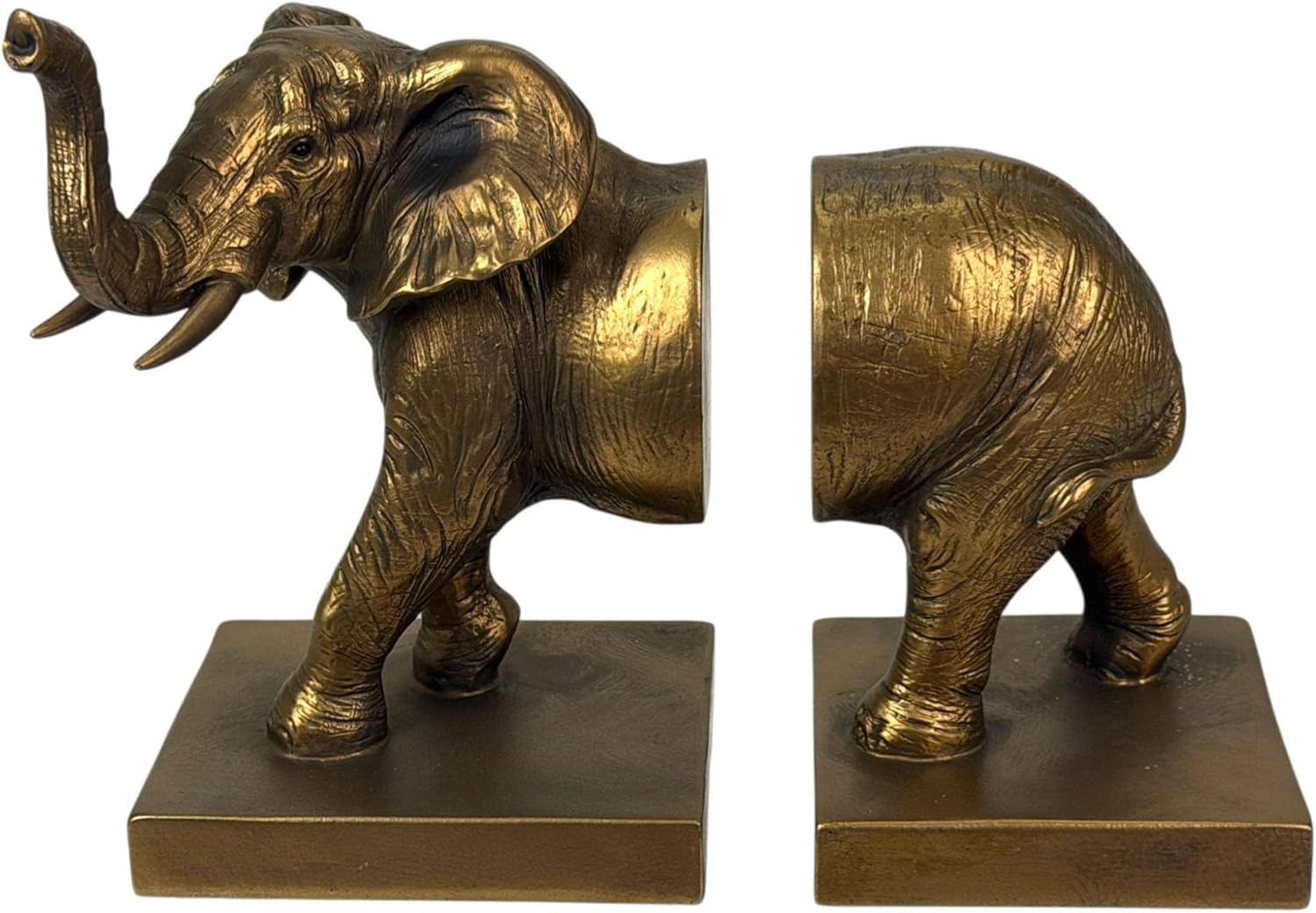 Things2die4 Decorative Bookends Set of 2 Venus De Milo Bust Sculptures, Classical Resin Bookends in Antique Gold Metallic Finish, 9.75 Inch Tall for Shelves and Desks