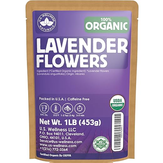 Lavender Tea 1LB (16Oz) 100% Certified Organic| Lavender Flowers Dried | Loose Lavender Tea| Perfect for Tea, Baking, Lemonade, DIY Beauty, Sachets & Fresh Fragrance | 100% Raw Albanian Harvest | 2 Lavender Tea 1LB (16Oz) 100% Certified Organic| Lavender Flowers Dried | Loose Lavender Tea| Perfect for Tea, Baking, Lemonade, DIY Beauty, Sachets & Fresh Fragrance | 100% Raw Albanian Harvest |