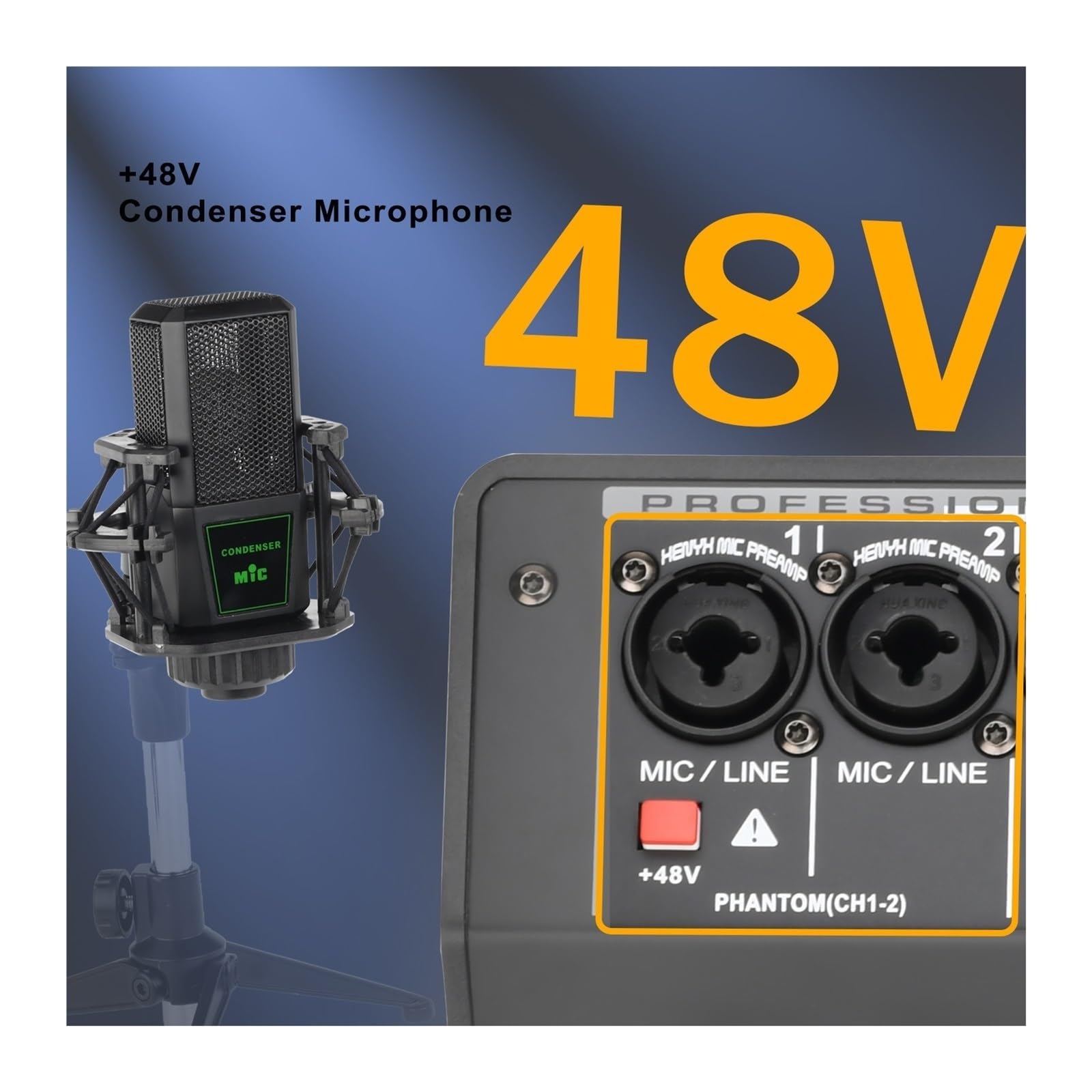 Audiomixer, 8-Kanal-DJ-Sound-Mischpult 24 DSP-Effekt-Audio-Mixer PC USB-Wiedergabe Aufnahme 48V Contoller Mischpult A8 für Studio-Karaoke