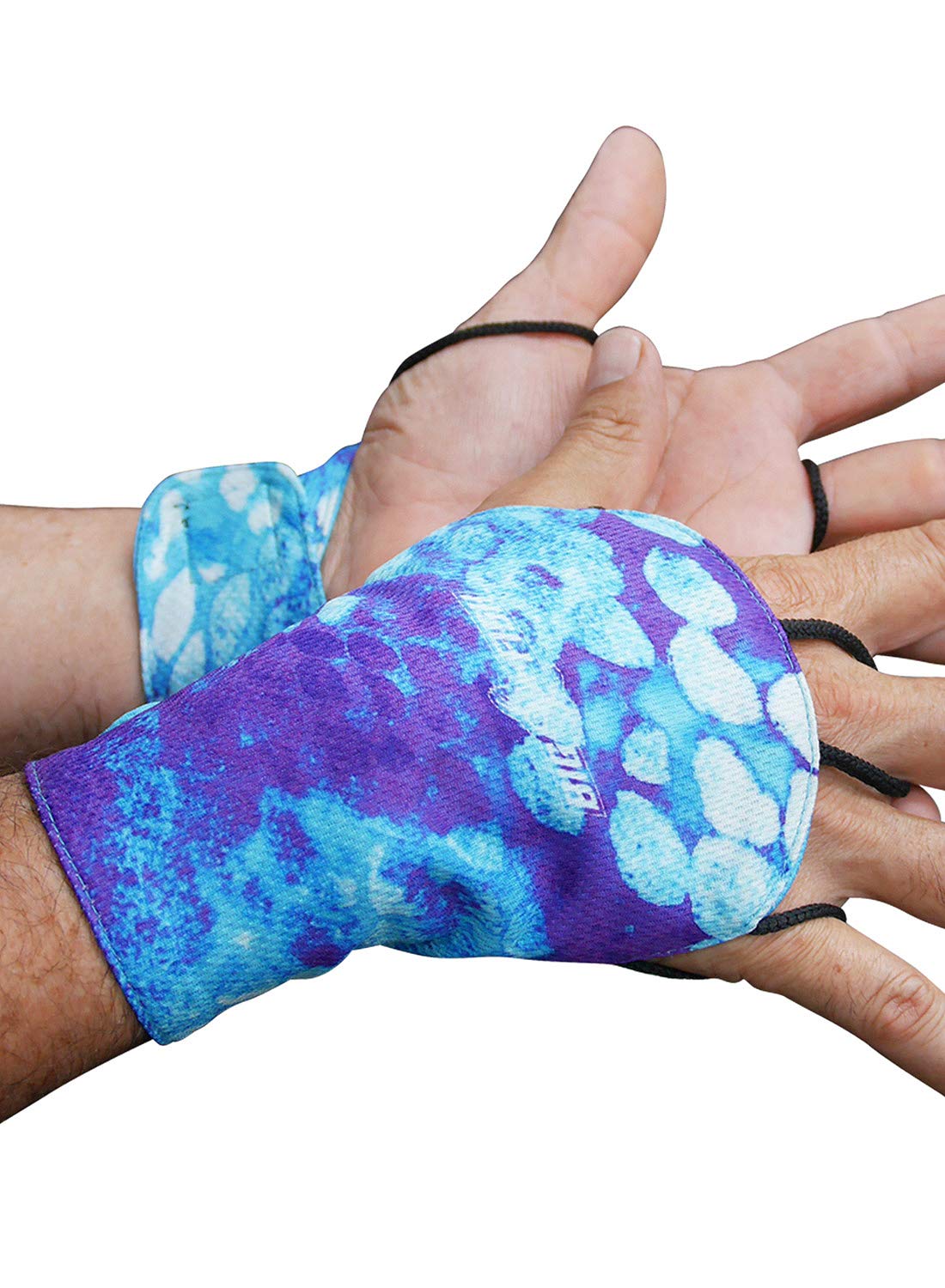 Bigfish UPF 50+ Reversible PALMLESS Sun Gloves. Open Palm for Maximum Grip and Feel - Jade Camoscale