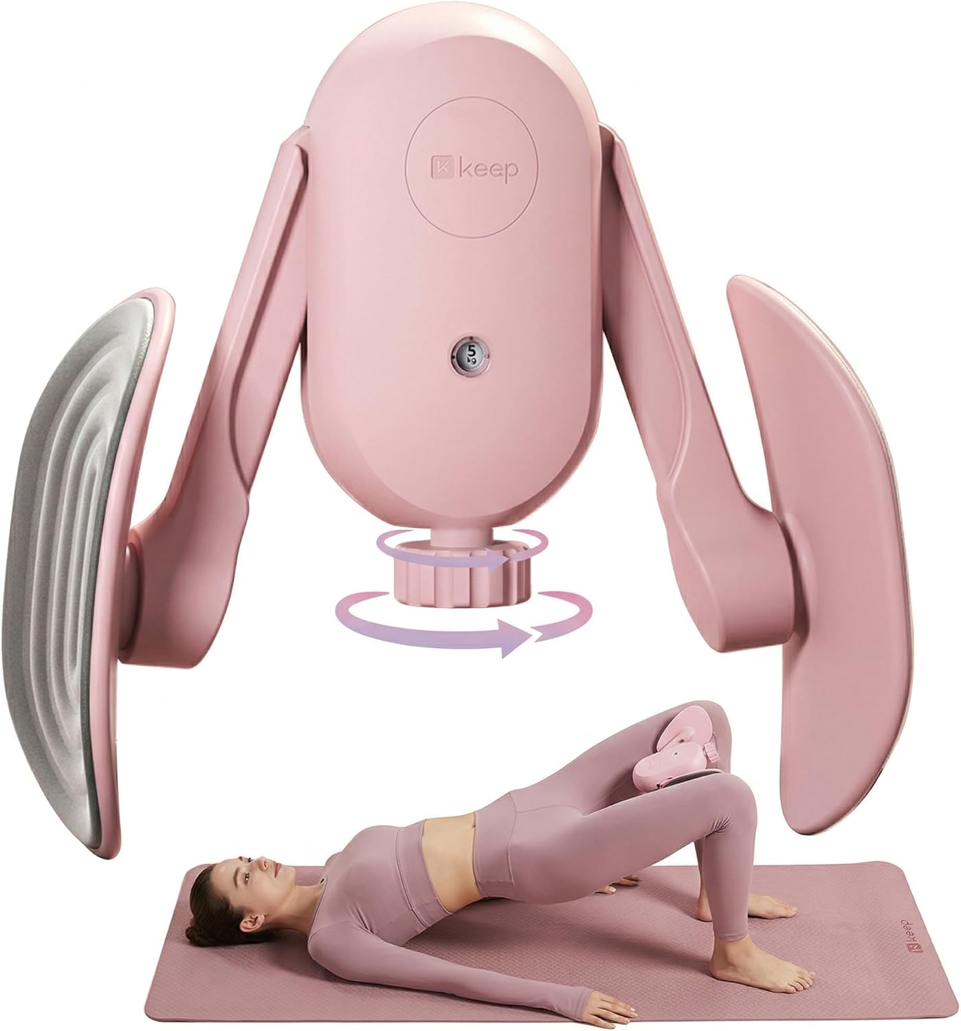 Keep Thigh Master & Inner Thigh Exerciser for Women, 360° Rotatable Leg Workout Equipment, Adjustable Arm and Hip Trainer with Non-Slip TPE Pads for Home Gym Body Toning & Muscle Strength