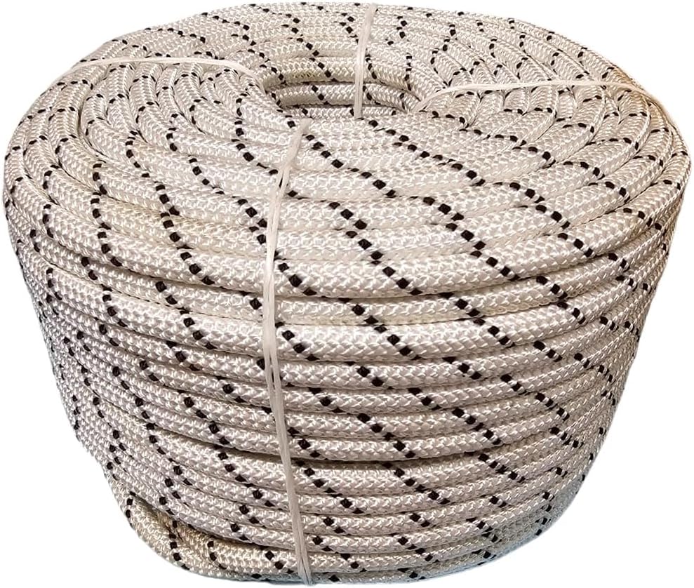 Heavy Duty Polyamide Climbing Rope 50 Meter Utility Rope for Survival & Camping Gear – Nylon String, Camping, para Cord, Utility Nylon, Tent Cord (white-8mm/50 Meter)