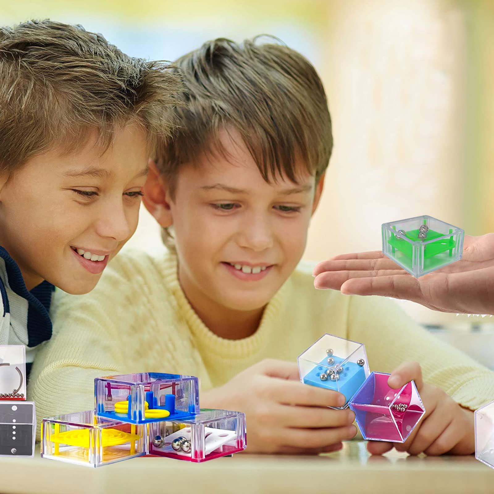 24 sztuki minigier logicznych, labirynt kostki 3D, gra zręcznościowa, łamigłówka, piłki - zabawki edukacyjne dla dorosłych i dzieci