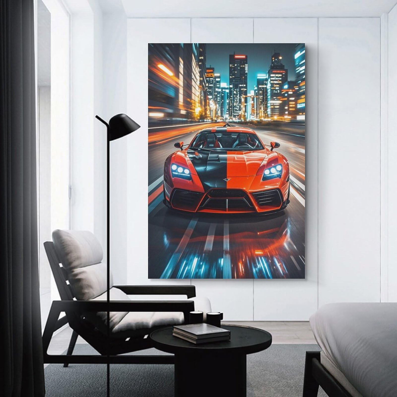 絵画 インテリア アート パネル 装飾 車 スポーツカー プレゼント 赤 5パネル 全幅150cm : 車  ポスター、ファッショナブルな車、はたらく車，スポーツカー、スーパーカー、自動車、レーシングカー、モダンな絵画スタイルの装飾インテリア ポスター  (20) キャンバス 芸術 ポスター 壁アート 画像 印刷 現代 寝室 装飾 ポスター