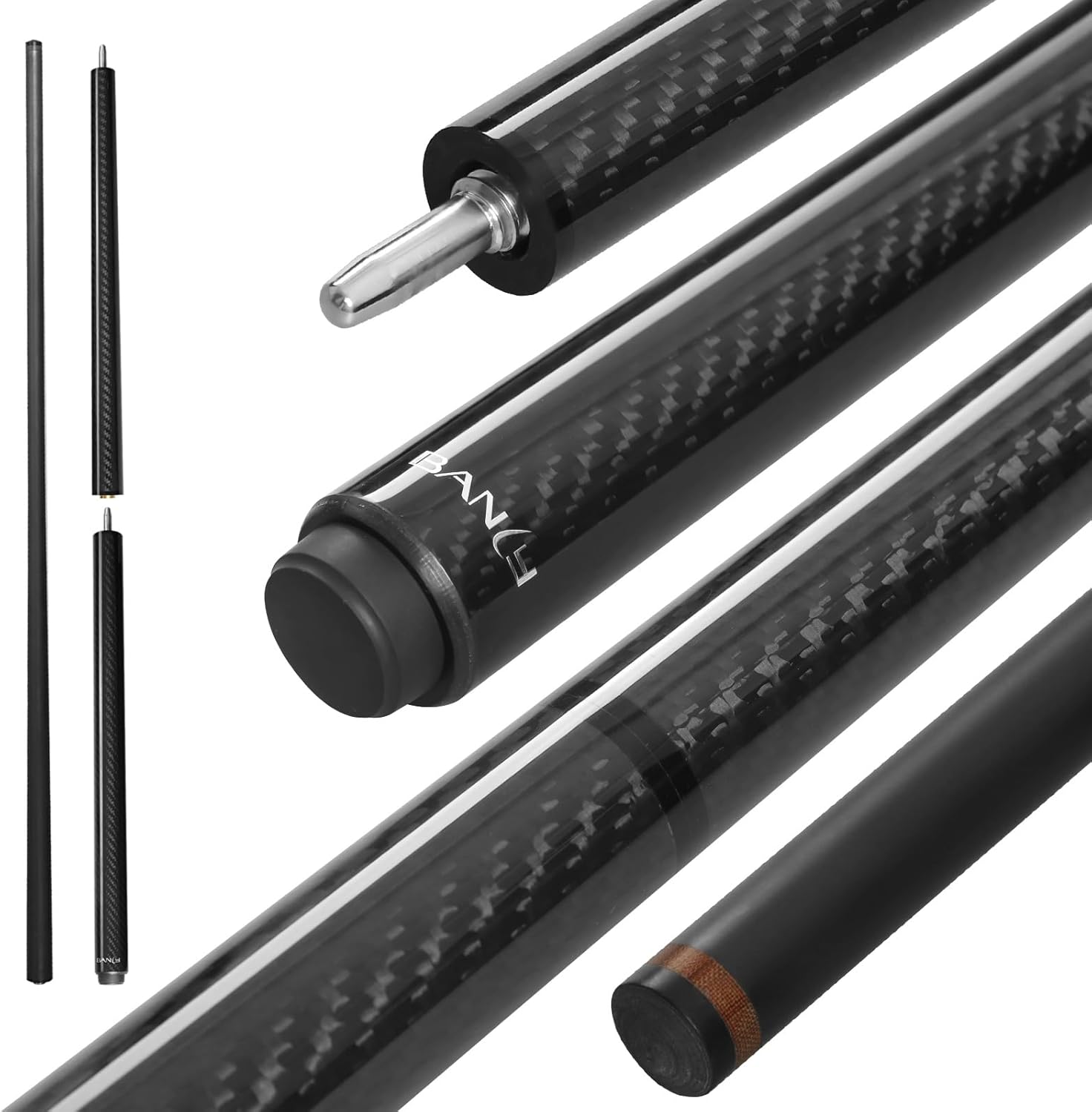 Banly Carbon Fiber Pool Cue Stick - 58" Professional Pool Sticks for Adults, 20-21 oz Professional Billiard Cue Sticks with 3/8 * 8 Joint and 12.5mm Tip