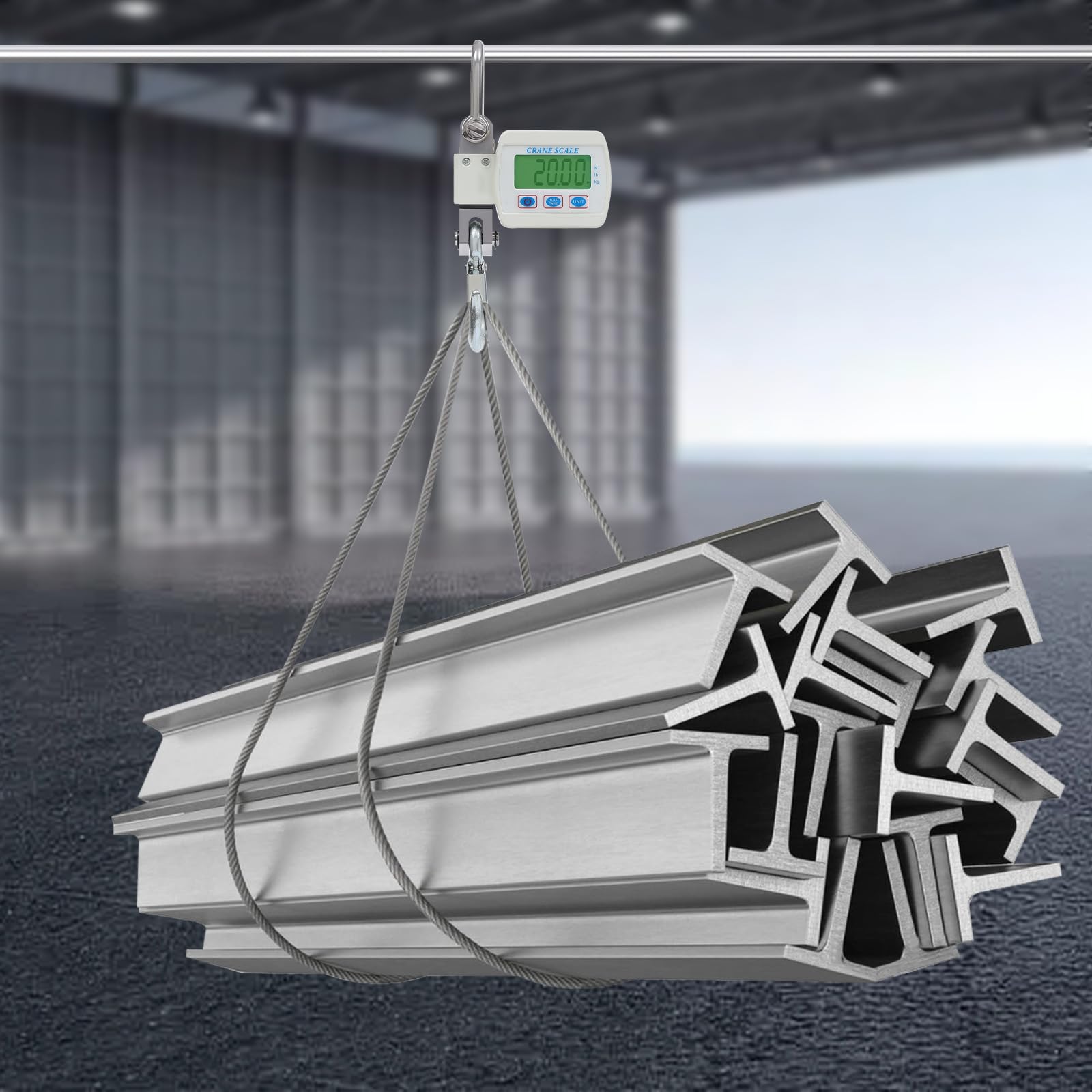 Báscula colgante digital de 500 kg, báscula electrónica colgante con sensor preciso y pantalla LCD, mini báscula portátil para granja, fábrica, caza