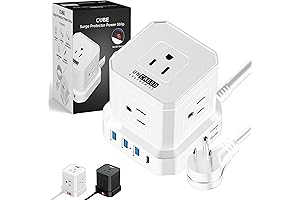 Cube 6-Outlet Surge Protector with 2 USB Ports
