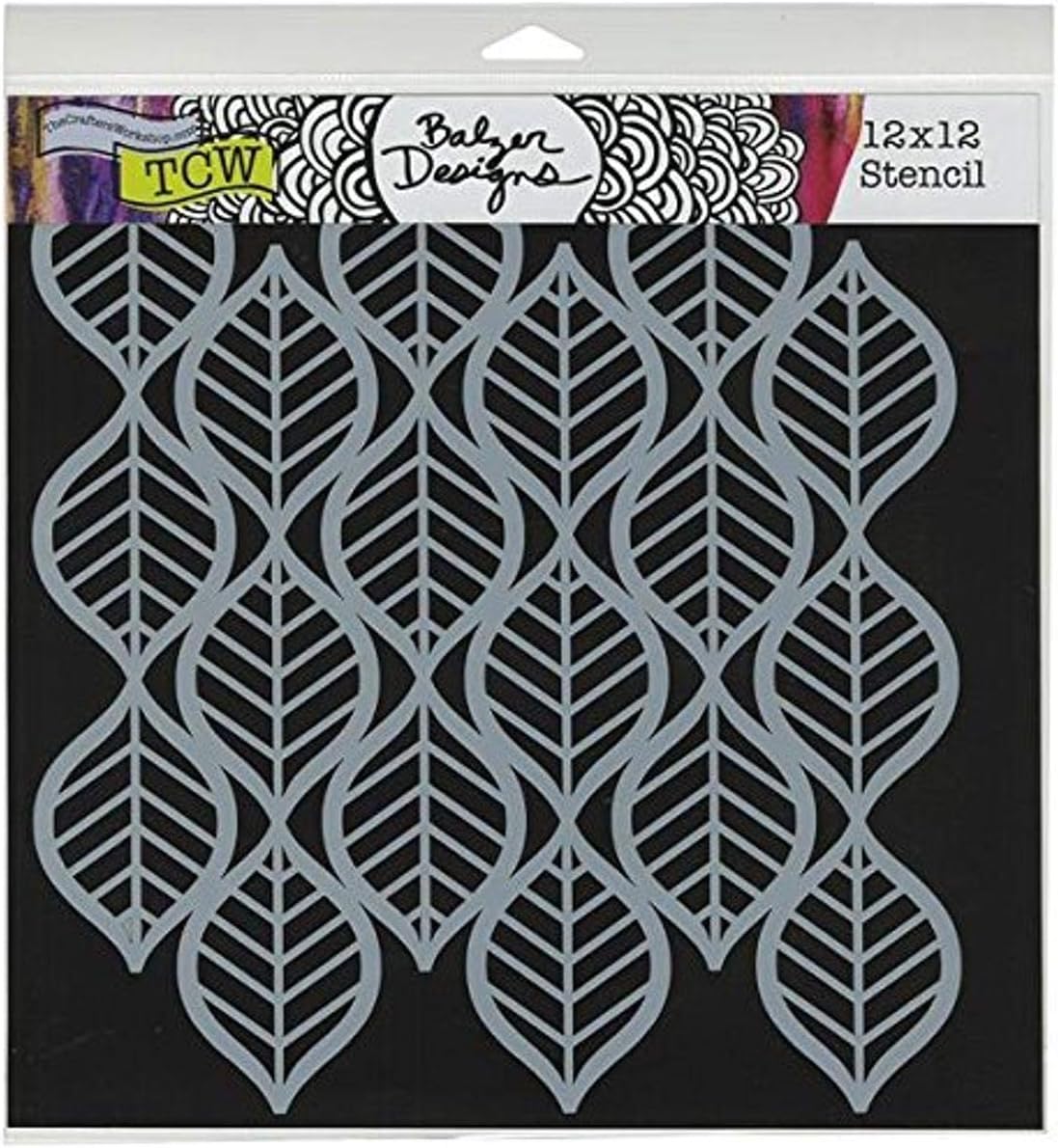 Crafters Workshop TCW-450 Template, 12 by 12-Inch, Art Deco Leaves