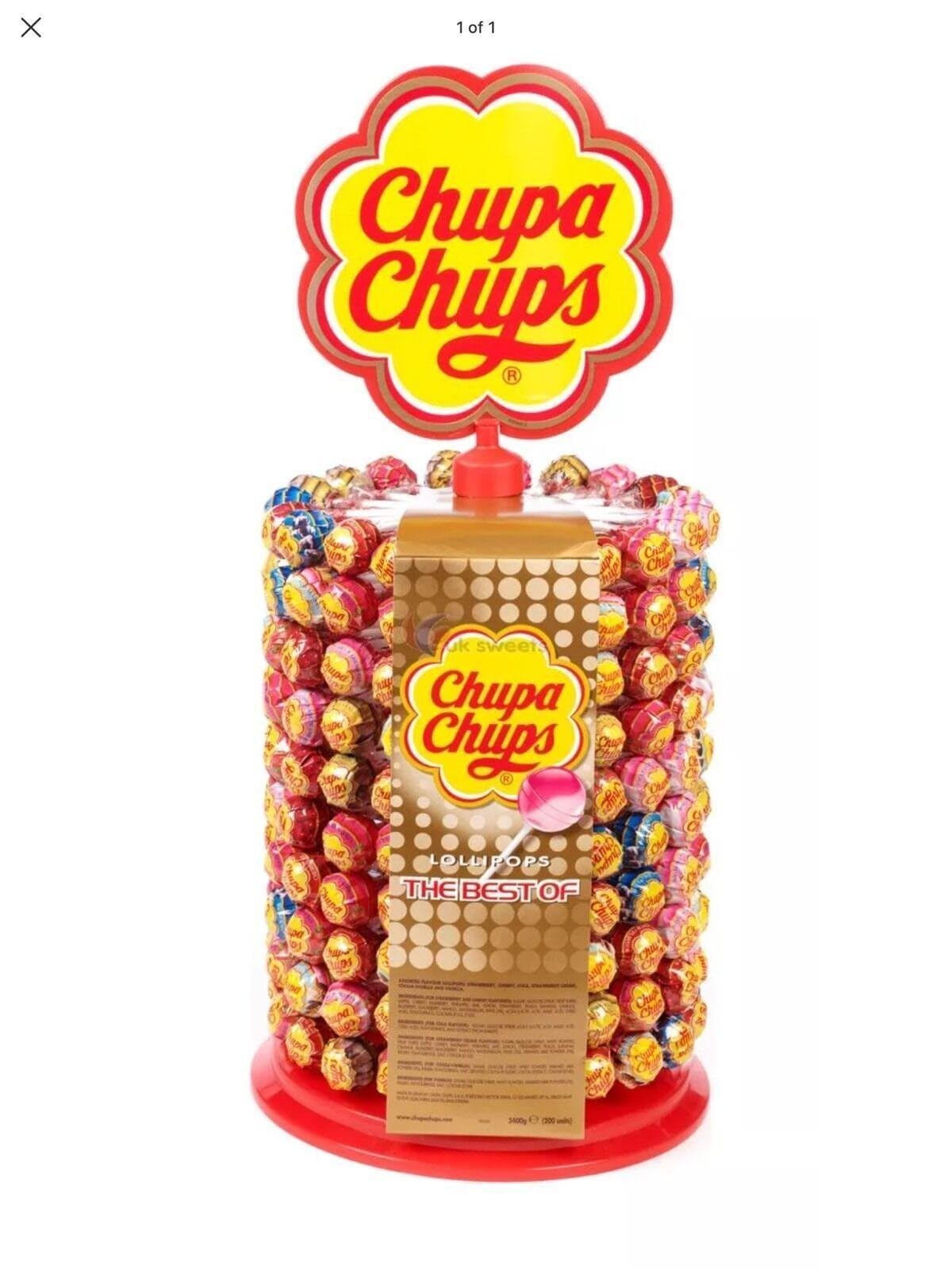 Chupa Chups Ruota Lecca Lecca, Lollipop Gusti Assortiti, 200 Lollipop Monopezzo, Multigusto