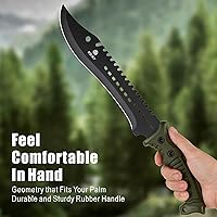 Vista 5 de REAT Machete Knife with Shaeth,15" Lightweight Garden Tools Knife,Ergonomic No-Slip Handle, Machetes for Bushcraft, Outdoor Hunting, Garden Cutting