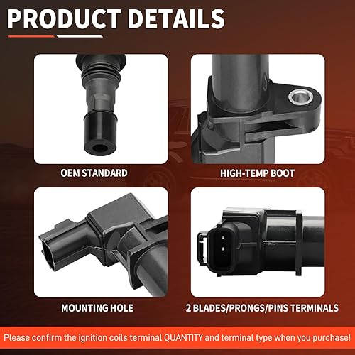 Miniatura 2 de DRIVESTAR Paquete de bobinas de encendido UF270 y bujía de iridio para Dodge Ram 1500 Durango Dakota, para Jeep Grand Cherokee Commander, para