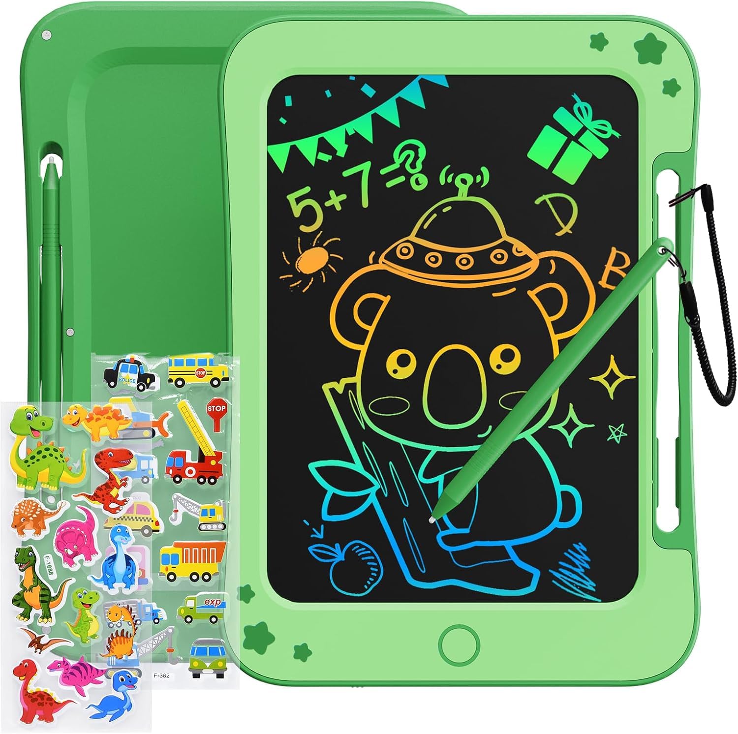 TEKFUN Toddler Kids Toys Gifts - 8.5 Inch LCD Writing Tablet Kids Doodle Board with Stickers Colorful Drawing Tablet, Kid Birthday Christmas Gifts
